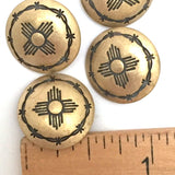 Southwest Zia Sun Symbol, Brass with Barbed Wire 5/8"   # SW-44