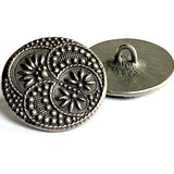 Gunmetal 3-Flowers Button 1-1/16"  #SC-424A