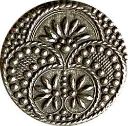 Gunmetal 3-Flowers Button 1-1/16"  #SC-424A