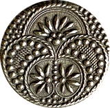 Gunmetal 3-Flowers Button 1-1/16"  #SC-424A