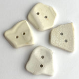 Beach Pottery Buttons, Set of 4 White 1",  #BCH-30