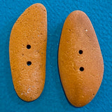 Two Brick Red Toggles, Old Flower Pot Buttons 2" #BCH-37