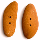 Two Brick Red Toggles, Old Flower Pot Buttons 2" #BCH-37