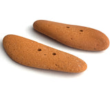 Two Brick Red Toggles, Old Flower Pot Buttons 2" #BCH-37