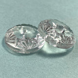 Clear Vintage Czech Glass Deco Sun Rays 3/4" 18mm, Pack of 3,  #OT-114
