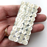 Old Card of 36 Tiny Vintage 4-Hole Pearl Off-White/Ivory Shell Buttons 8mm  #OT-118