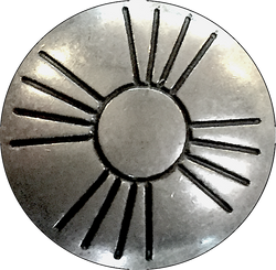 Sun Zia Symbol 1" Concho Style Nickel Silver Shank Back Button  #SW-63