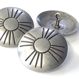 Sun Zia Symbol 1" Concho Style Nickel Silver Shank Back Button  #SW-63