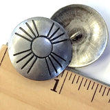 Sun Zia Symbol 1" Concho Style Nickel Silver Shank Back Button  #SW-63