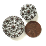 Copper & White Bead-Look 3/4" Button  #SWC-60