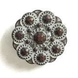 Copper & White Bead-Look 3/4" Button  #SWC-60