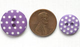 Purple Lavender Dots Plastic Button 9/16" or 11/16"