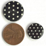 Black with White Dots or Plain Black Button 9/16" or 11/16"