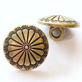 Small Sunflower Concho Button 1/2" Brass #SW-6 Western Southwest