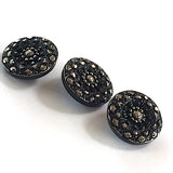 Sparkly Black Mandala Czech Glass 18mm / 3/4"  # CZ 221