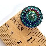 Ruby Turquoise Czech Glass Daisy 18mm 3/4" # CZ-110