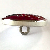 Dragonfly Czech Glass Button, Bright Red 18mm / 3/4"  # CZ 042-1