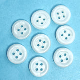 34 Buttons: 3/8" Vintage White Milk Glass Small Rimmed 4-Hole Buttons 10mm / 3/8"  Pack of 34 Milk Glass  #OT-123