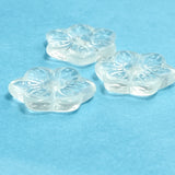 Vintage Glass Clear Snowflake Flower-Shape Button 3/4"  Pack of TWO  #OT-125