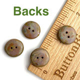 Muddy Lavender Czech Glass Sunray Flower, 2 hole button 14mm/ 9/16", Pack of TWO Buttons  #AB-7806