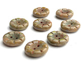 Muddy Lavender Czech Glass Sunray Flower, 2 hole button 14mm/ 9/16", Pack of TWO Buttons  #AB-7806