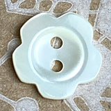 White Plumeria 2-Hole 3/4" Pearl Shell Button #678