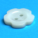 White Plumeria 2-Hole 3/4" Pearl Shell Button #678