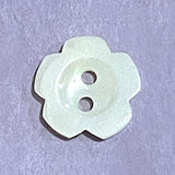 White Flower Shape 1/2" Button, Light ivory Plumeria 2-Hole 13mm Pearl MOP Shell  #680