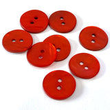Re-Stocked, Orange-Red Velvet Agoya Shell 5/8" 2-hole Button, 15mm Pack of 8  # SK-1218