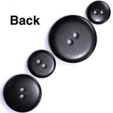 Black Satin 5/8" Corozo Raised Rim 2-Hole Button 15mm #SK-455