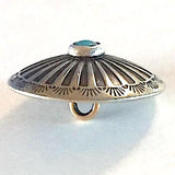 Blue Bead Agave Flower 1" with 'Turquoise' Shank Back Button   #SW-68