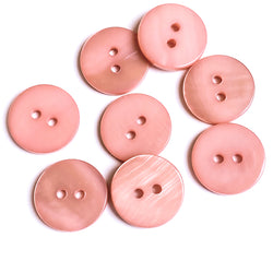Dusty Rose River Shell 5/8" 2-hole Button, Pack of 8   #1784