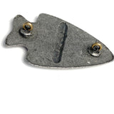 SALE, Arrowhead-Shaped Button with 3 Buffalo, Shank Back, 2" #SV117