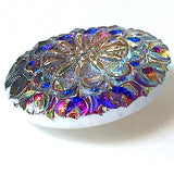Purple Crown Flower Czech Glass Shank Back Button 1-1/16"  # CZ-098