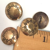 5/8" Brass Southwest Ten Sunrises Concho Western Button   # WN43B