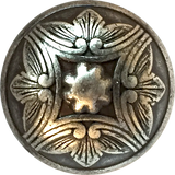 Silver 'Santa Barbara' Domed Carved Leaf, 13/16" Larger Size, Shank Back #2064