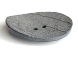 Lighter Gray Extra Large Scooped Coconut Button, "Rustica"  2-1/4"