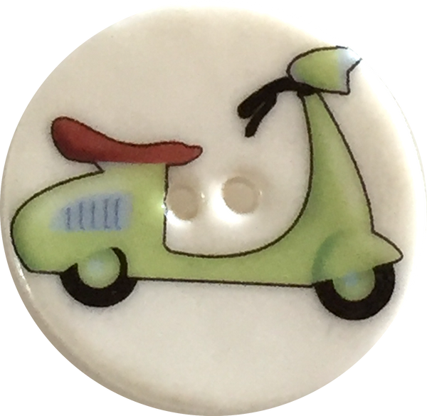 Vespa Scooter Button - Porcelain 1- 1/8" diameter