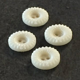 Vintage Vanilla Donuts Tiny Glass Buttons, 10mm / 3/8" Pack of TEN  #OT-111