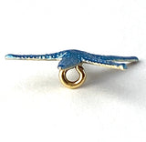 Starfish Button, Blue, Shank Back Metal, by Susan Clarke   .75"  # SC-633