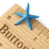 Starfish Button, Blue, Shank Back Metal, by Susan Clarke   .75"  # SC-633