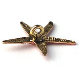 Re-Stocked, Starfish Button, Coral Red-Orange Metal with Shank Back, by Susan Clarke   3/4"  # SC-631