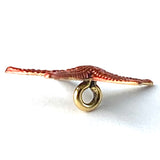 Re-Stocked, Starfish Button, Coral Red-Orange Metal with Shank Back, by Susan Clarke   3/4"  # SC-631
