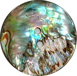 Abalone Mostly Greens/Blues Natural Large 2-Hole Button  1-1/8"  #SK-0037