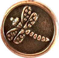Dragonfly Round Button 5/8" Copper, from TierraCast #6573-18
