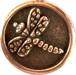 Dragonfly Round Button 5/8" Copper, from TierraCast #6573-18