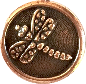 Dragonfly Round Button 5/8" Copper, from TierraCast #6573-18