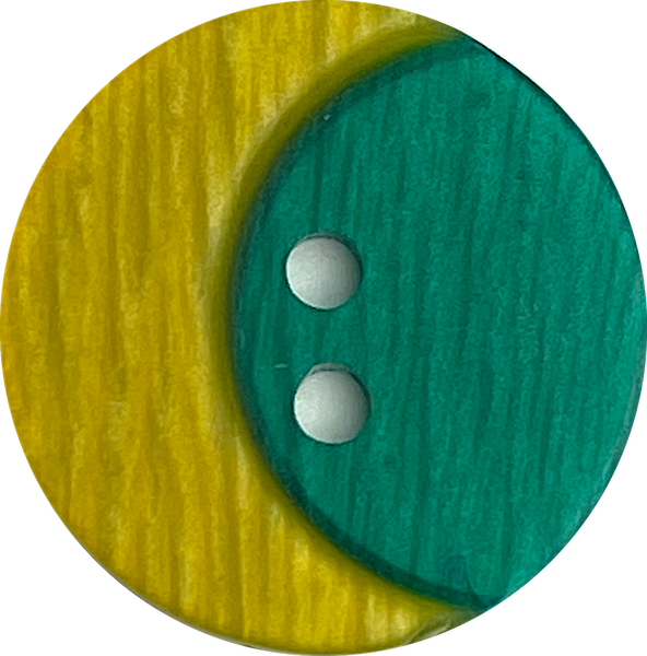 Yellow Moon Layered 2-Hole Textured Plastic Button 13/16"  Pack of 5  #SK-1509-5