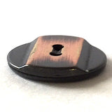 Copper Stripe on Black Metal Button, 5/8" or 11/16" round