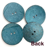 Turquoise Extra Large Coconut Button "Rustica"  2-1/4" Scooped